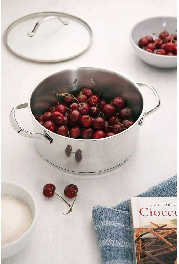 Tramontina 16CM Stainless Steel Shallow Casserole with Glass Lid - Image 2